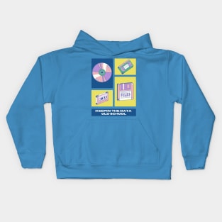 Keepin' The Data Old School (Retro Pink) | Geek Data Retro Design Kids Hoodie